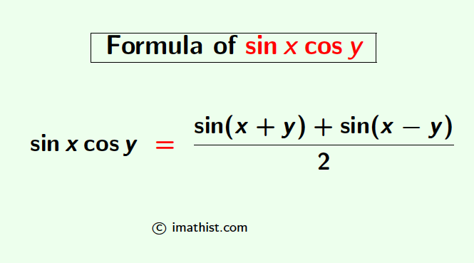 Sinx Cosy Formula Sinx Cosy Identity IMath