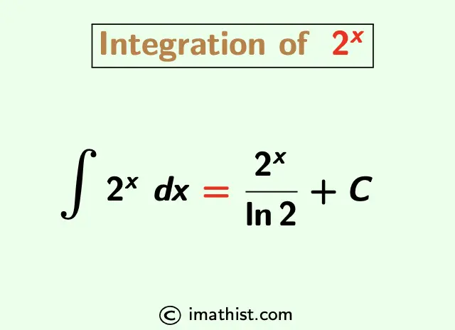 Integration of 2^x | 2^x Integration - iMath