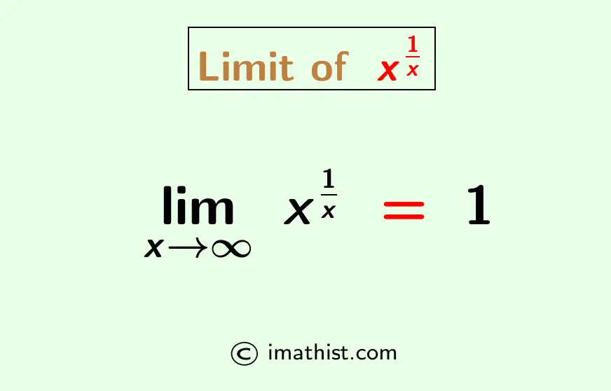 Limit of x^1/x as x approaches infinity - iMath