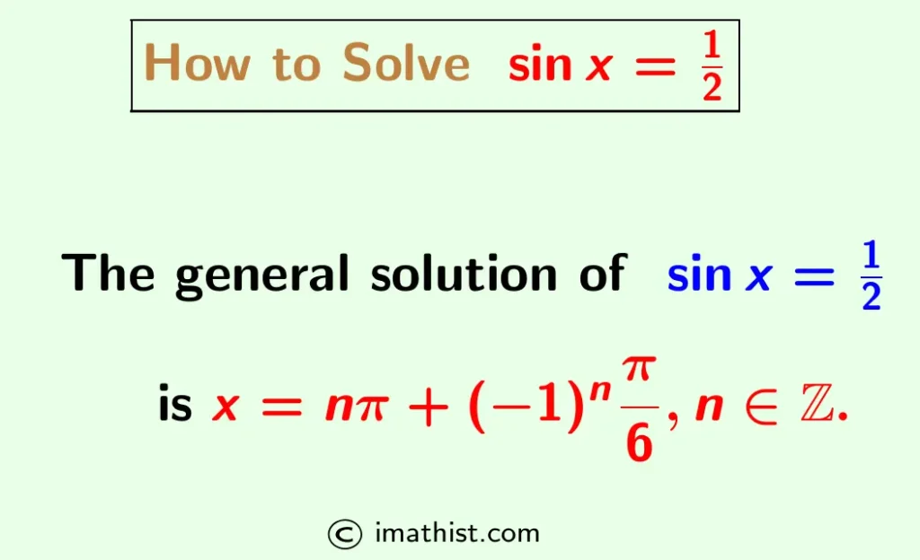 how to solve sinx=1/2